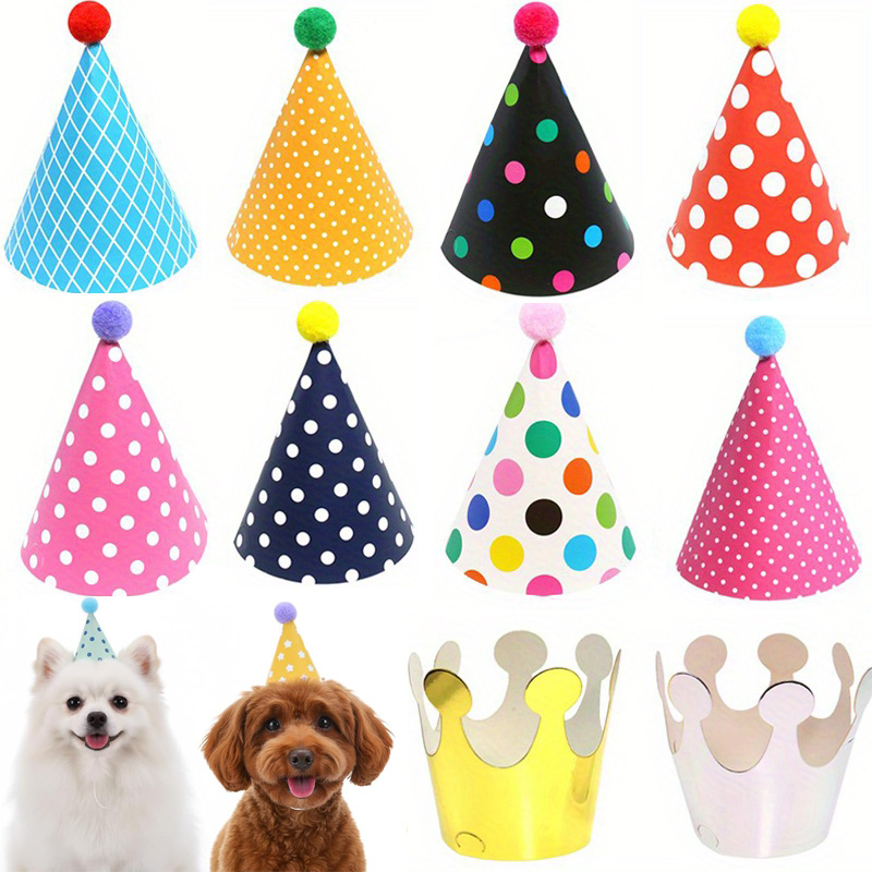 Party Hat Cone - 11 Cappellini Colorati Mini per Animali