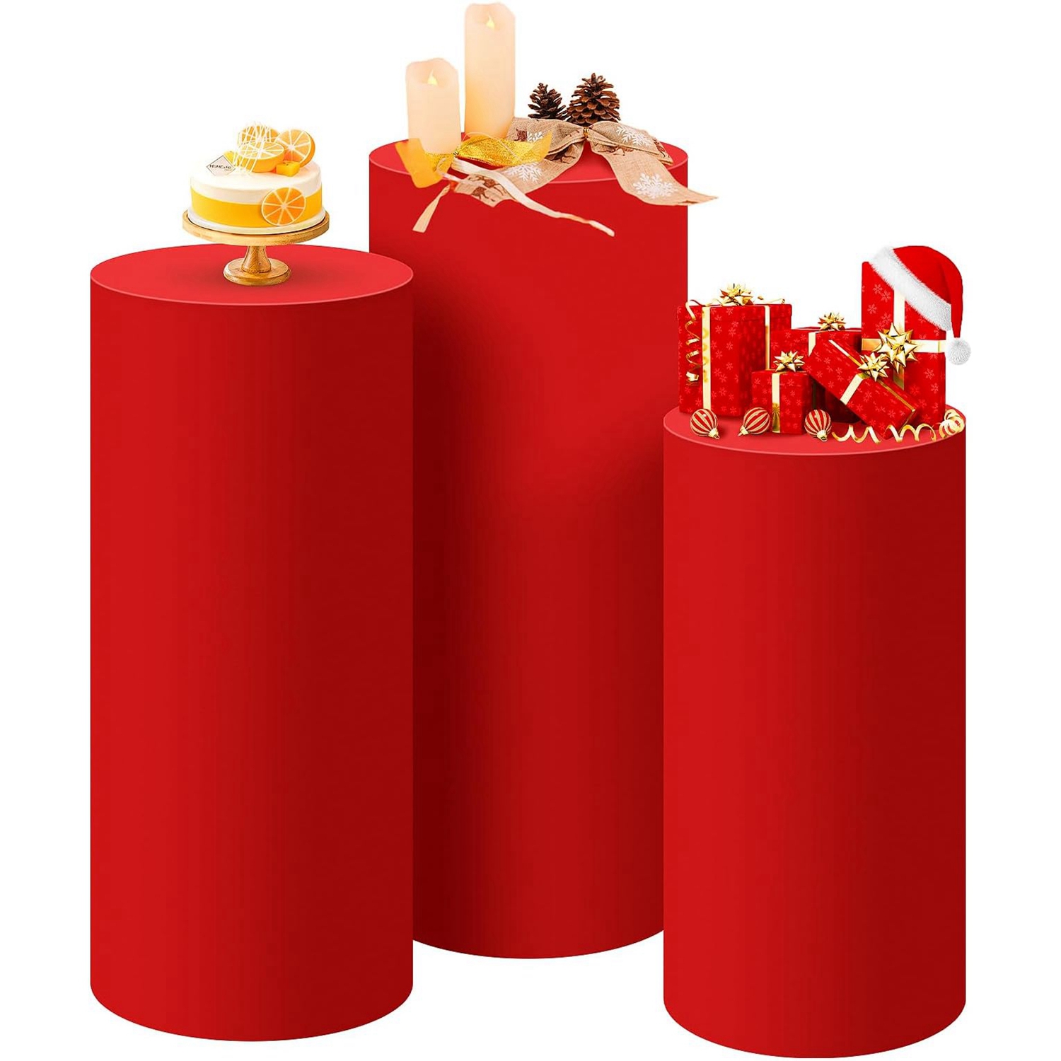 Dessert Table Backdrop - Yeele Copertura per Supporto Cilindrico Rosso,