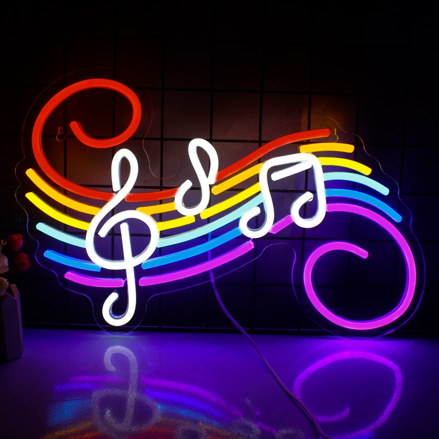 Neon Sign Party - Insegna al Neon con Note Musicali