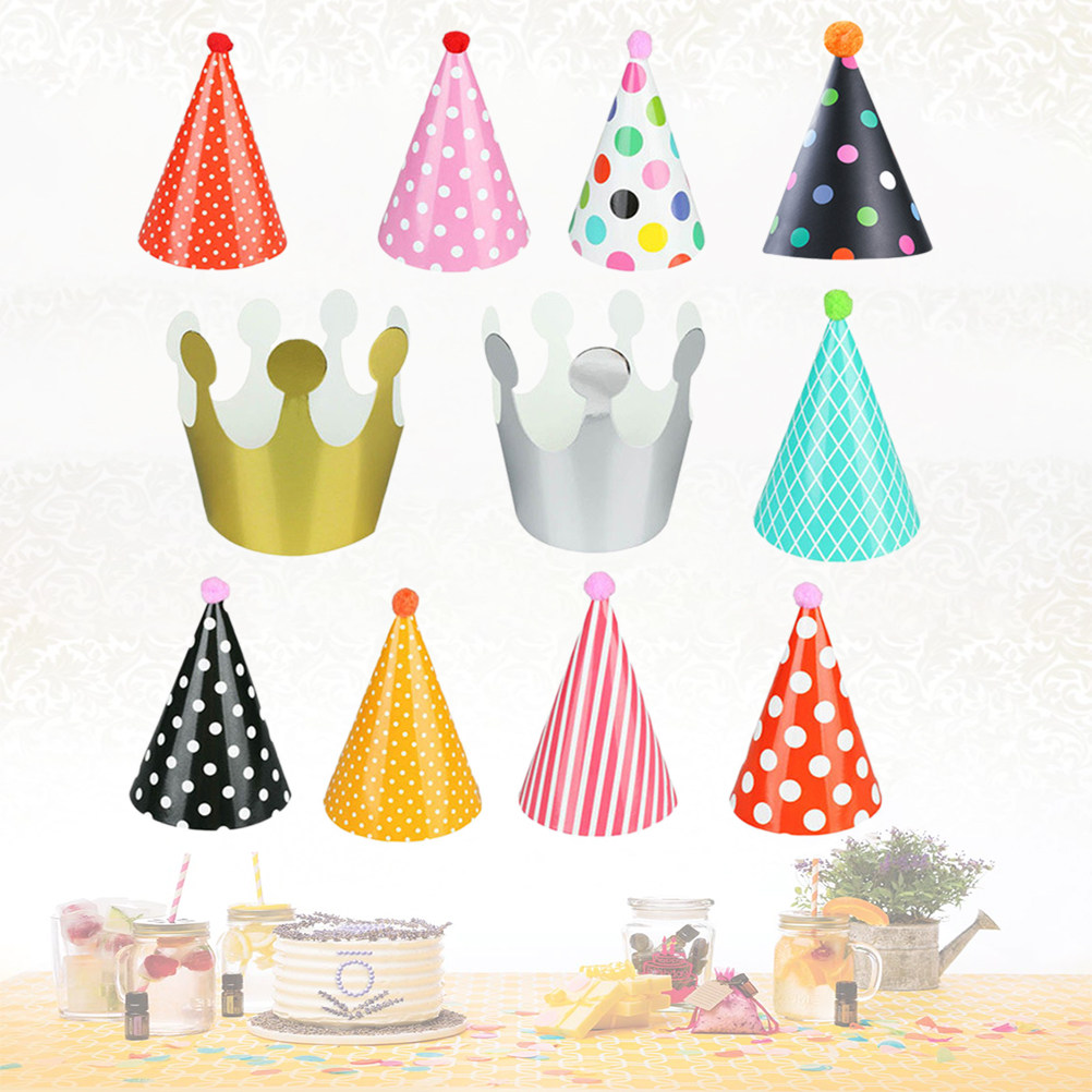 Party Hat Cone - 11 Cappellini a Cono per Feste